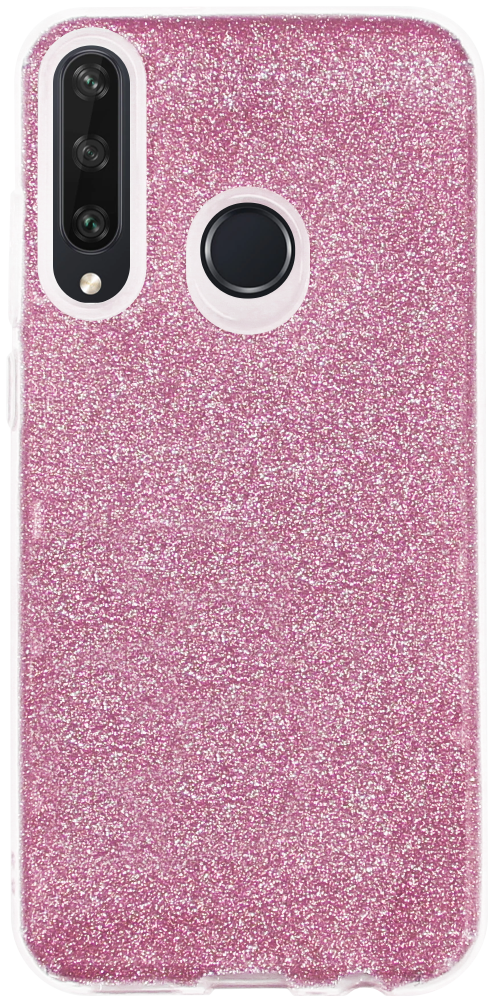 Huawei Y6P szilikon tok csillogó hátlap rózsaszín