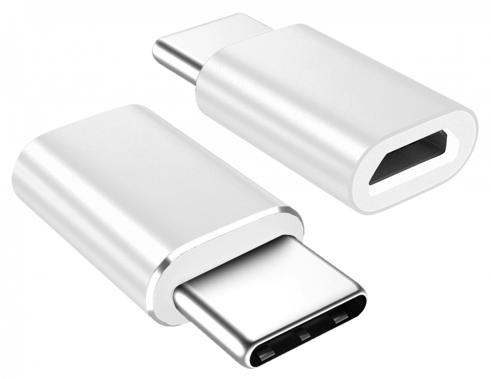 Huawei Y5 Prime 2018 (Y5 2018) átalakító adapter micro USB csatlakozóról TYPE-C csatlakozóra fehér