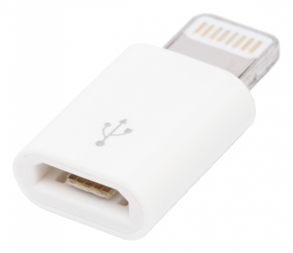 Alcatel 3 (OT-5052) átalakító adapter micro USB csatlakozóról Lightning csatlakozóra fehér