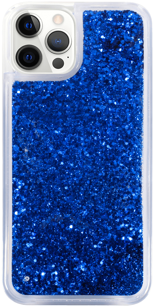 Apple iPhone 12 Pro Max szilikon tok Liquid Glitter sötétkék