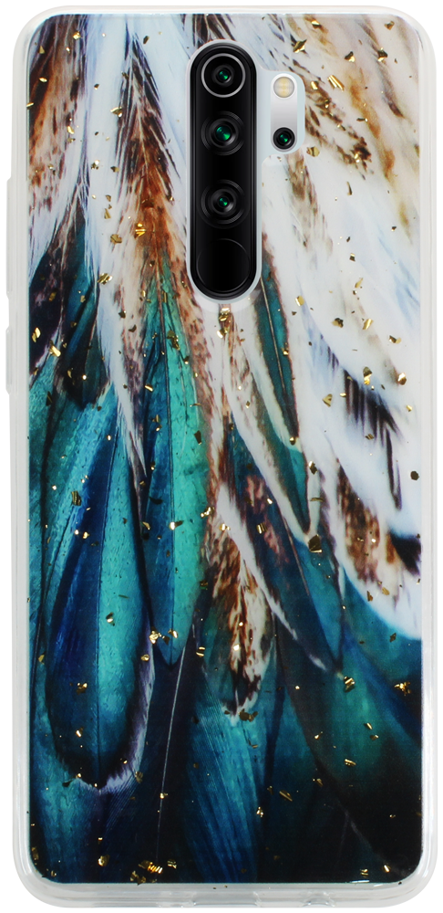 Xiaomi Redmi Note 8 Pro kemény hátlap Gold Glam Feathers