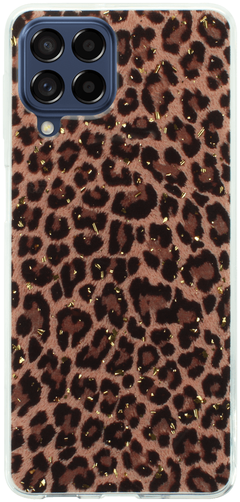 Samsung Galaxy M53 (SM-M536B) kemény hátlap Gold Glam Leopard