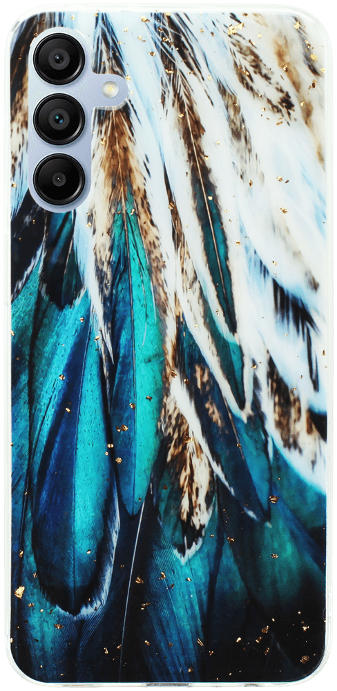 Samsung Galaxy A15 (SM-A155F) kemény hátlap Gold Glam Feathers