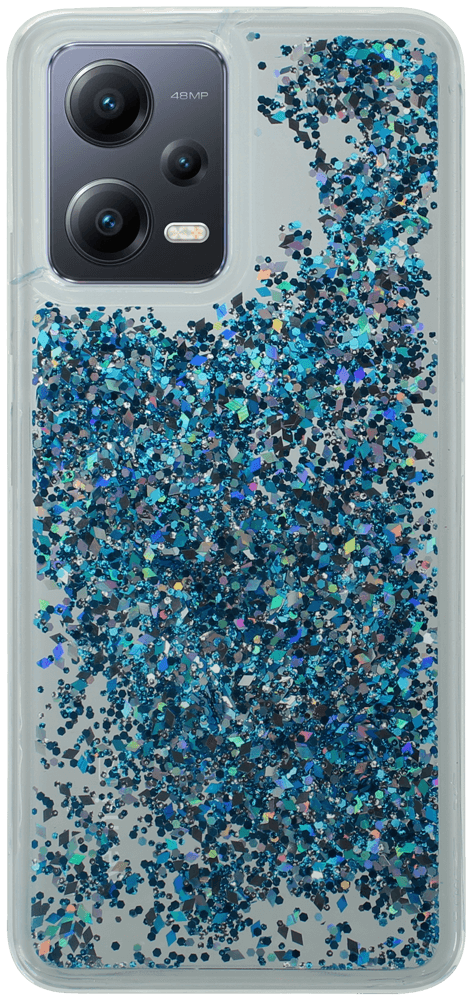 Xiaomi Redmi Note 12 5G szilikon tok gyári Liquid Sparkle kék/ezüst